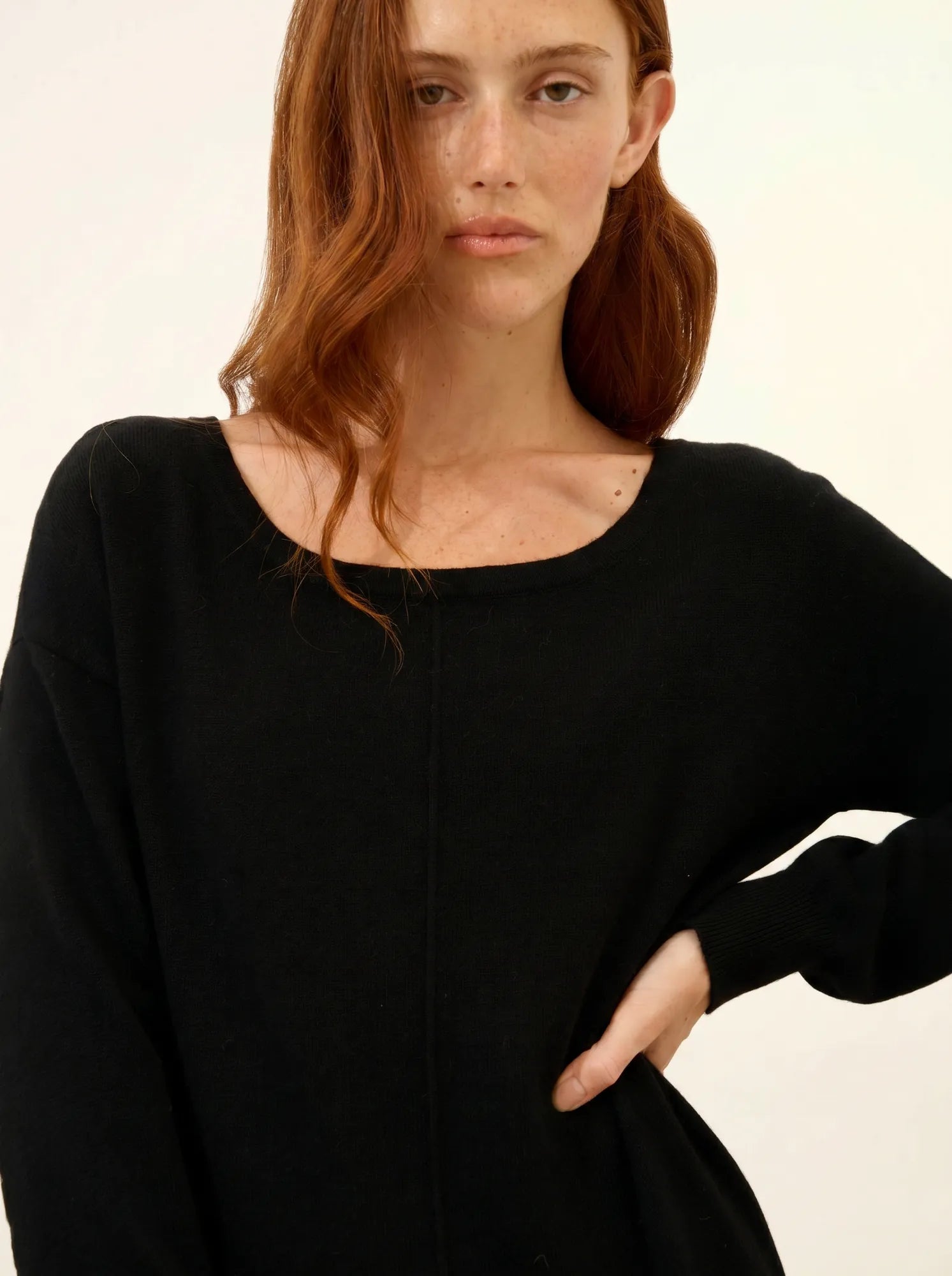 KAREN pullover u-boot-ausschnitt schwarz