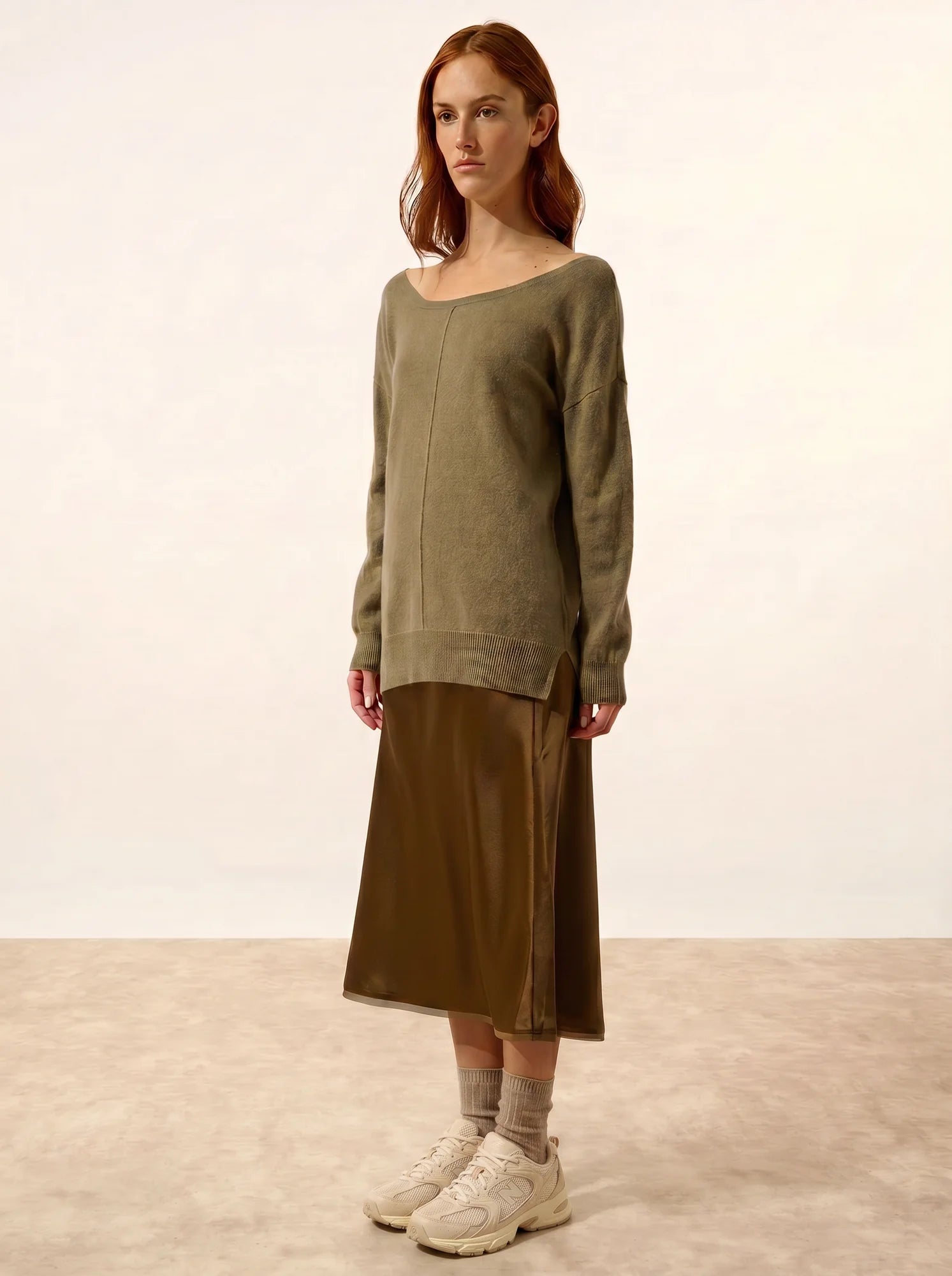 KAREN pullover u-boot-ausschnitt army