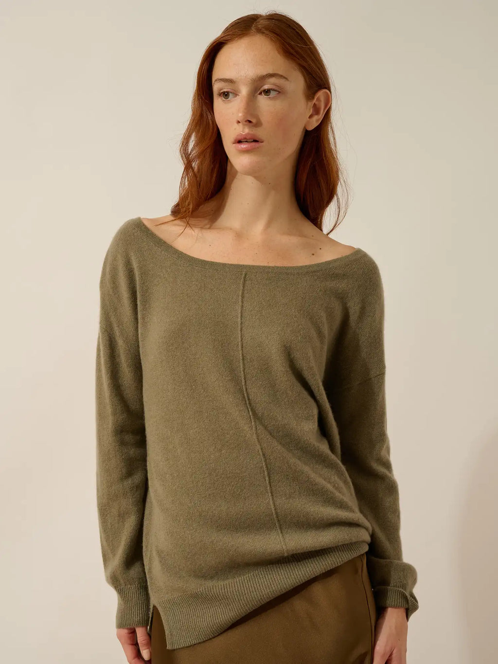 KAREN pullover u-boot-ausschnitt army