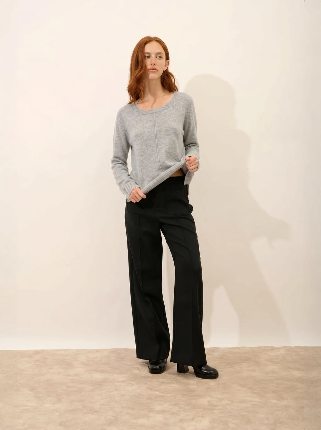 KAREN pullover u-boot-ausschnitt wolke meliert