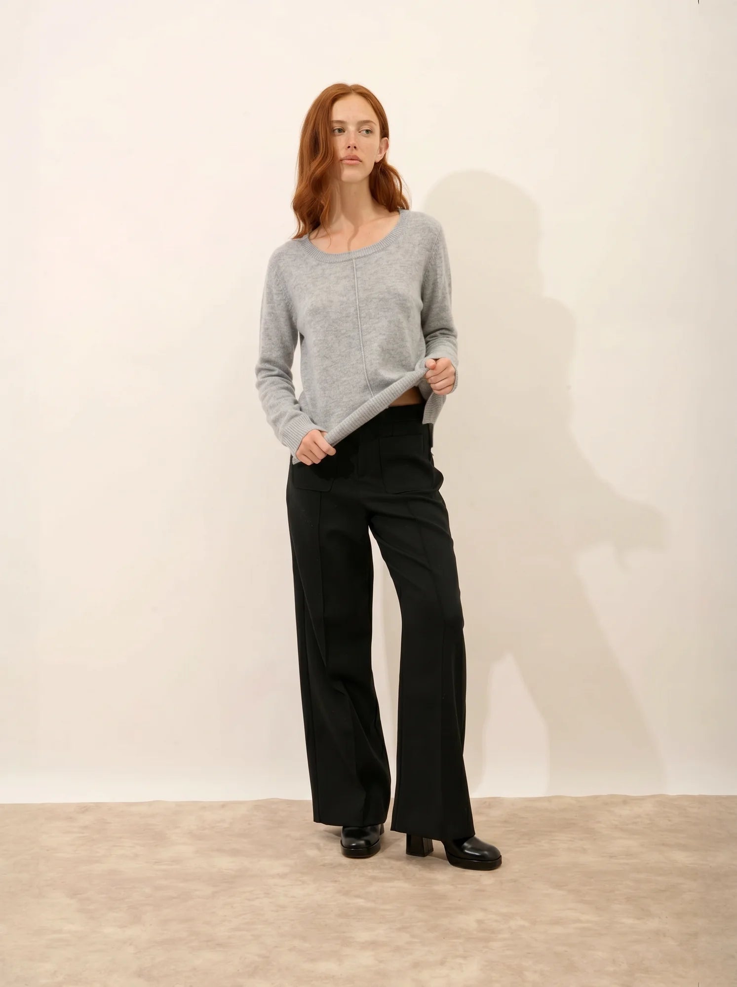 KAREN pullover u-boot-ausschnitt wolke meliert