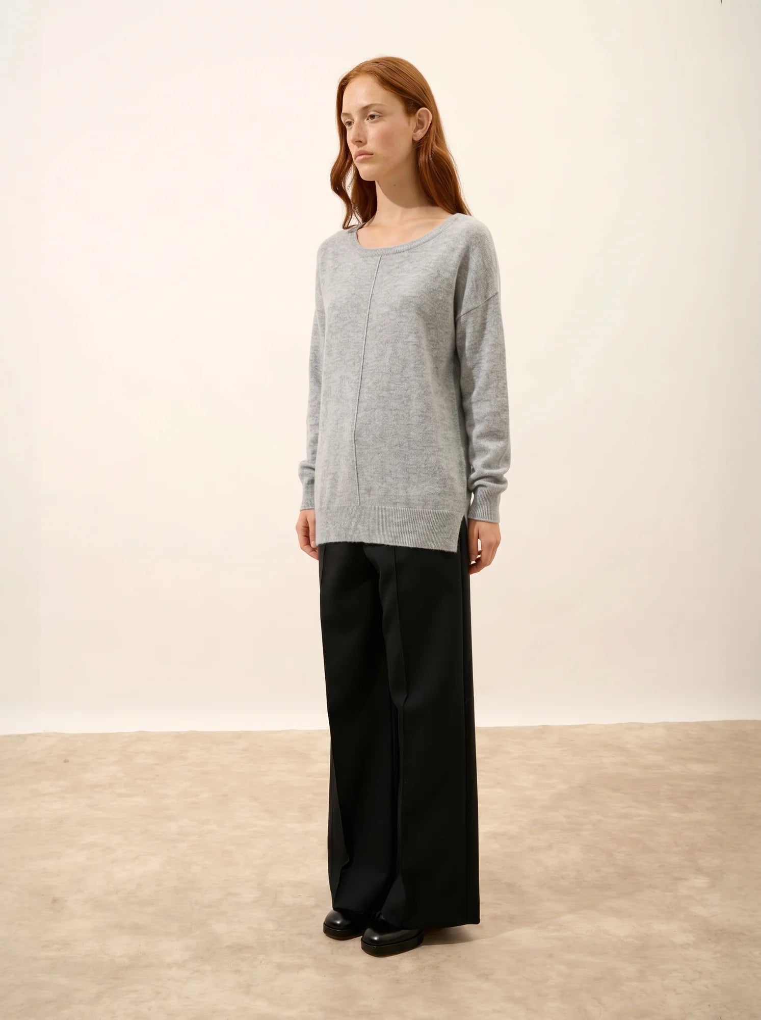 KAREN pullover u-boot-ausschnitt wolke meliert