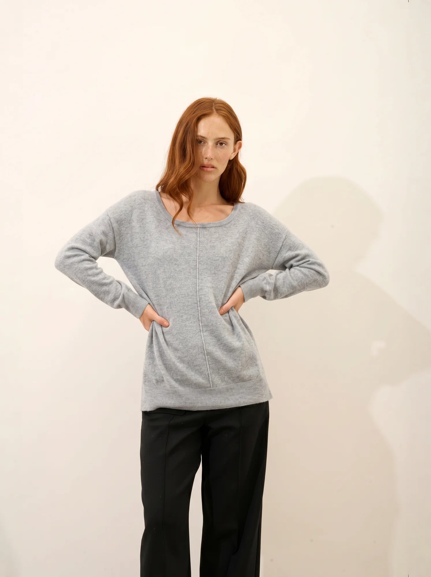 KAREN pullover u-boot-ausschnitt wolke meliert