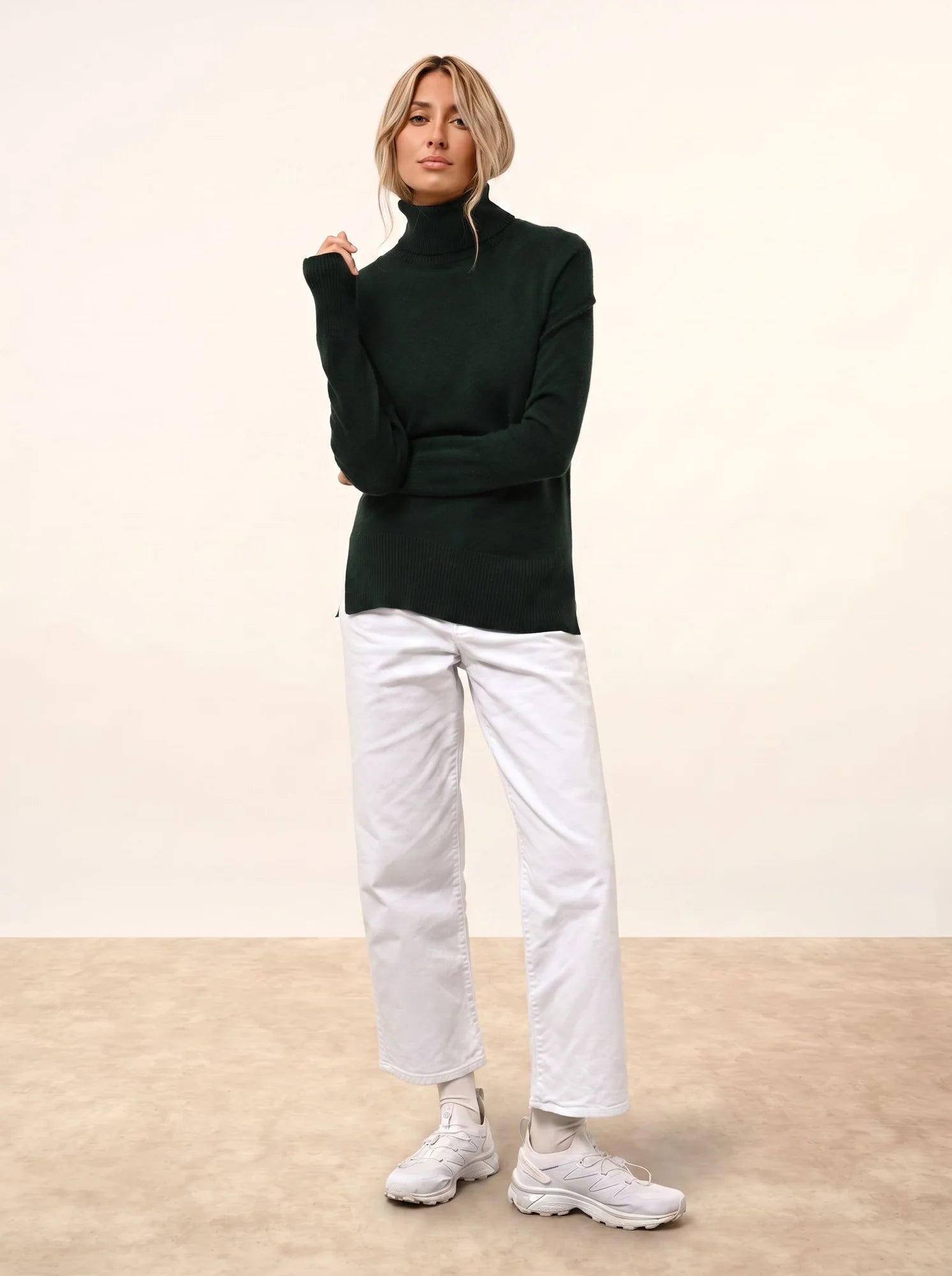 LEXIE pullover rollkragen zypresse