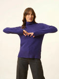 LEXIE pull col roulé violet