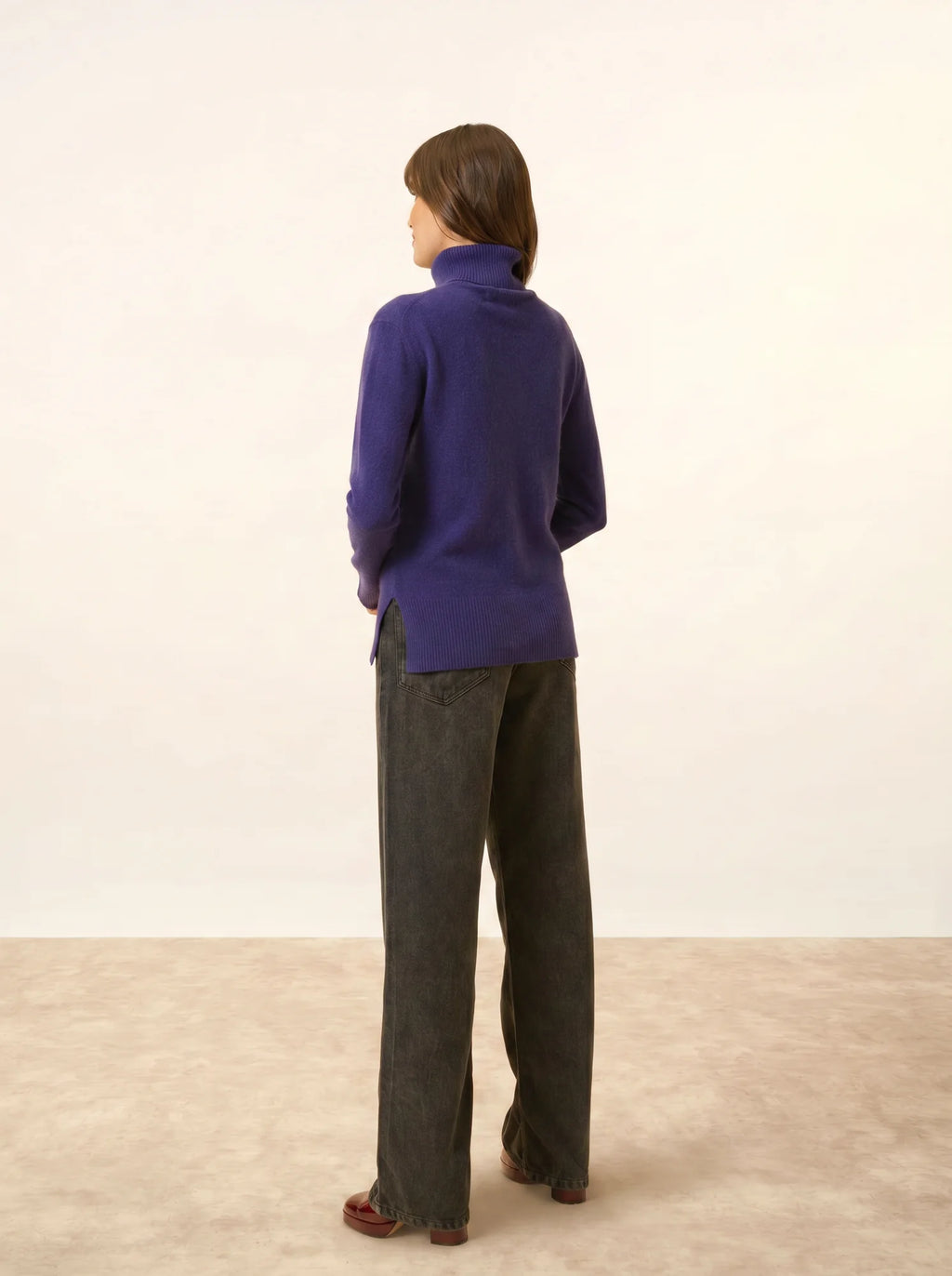 LEXIE pull col roulé violet