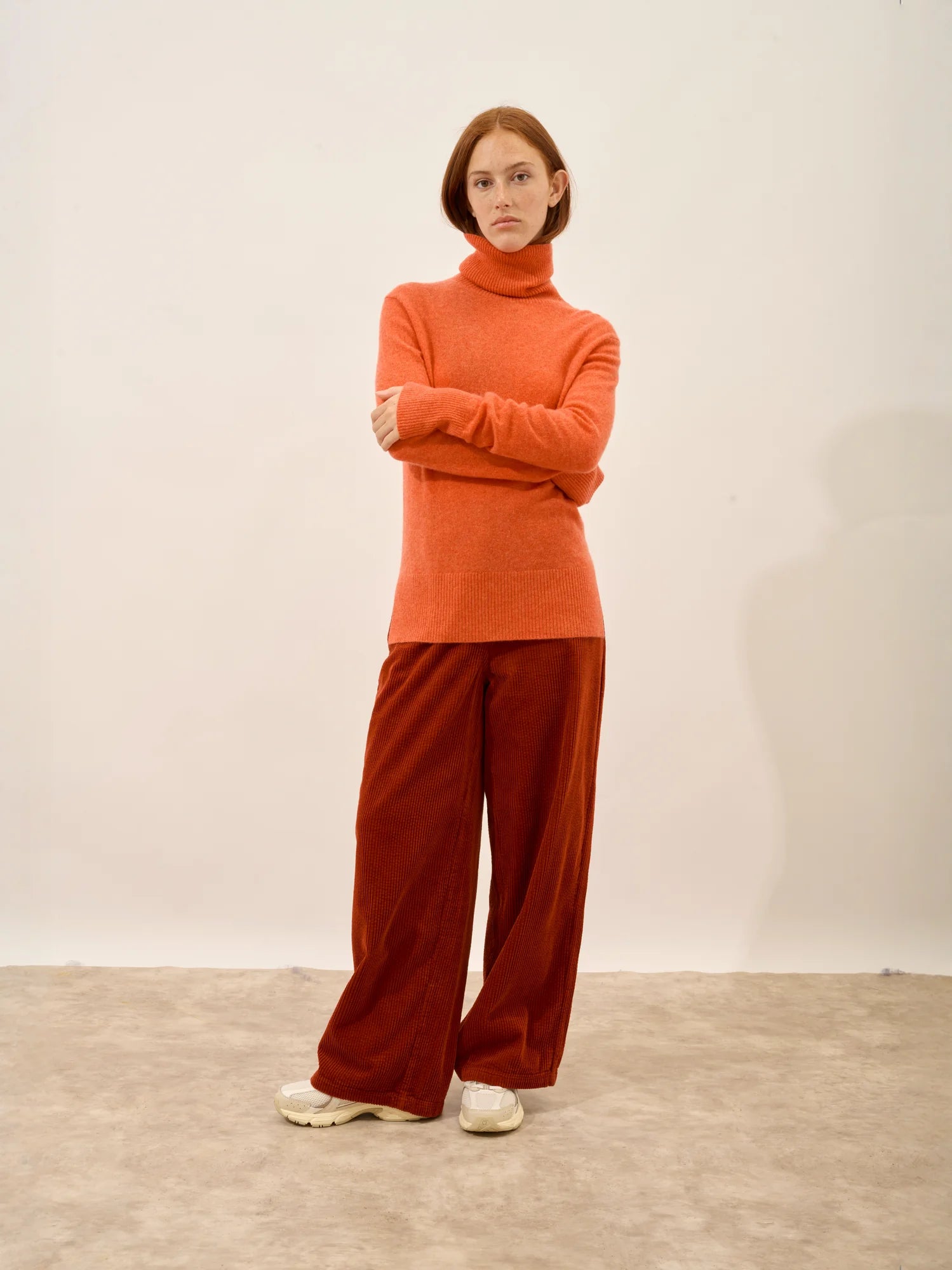 LEXIE pullover rollkragen orange meliert