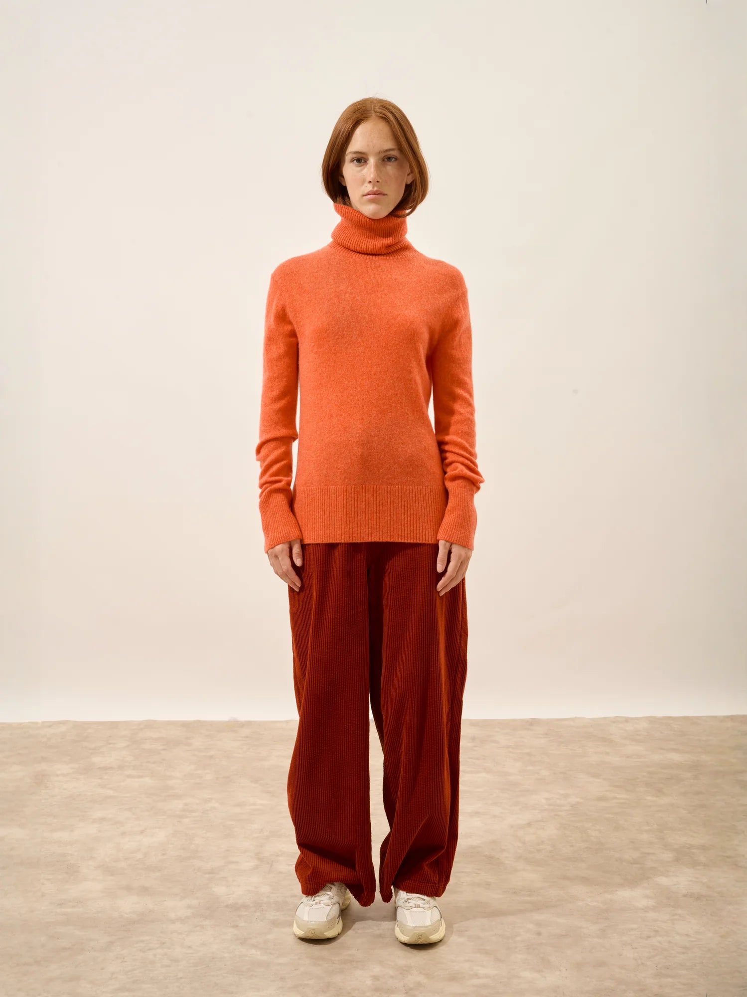 LEXIE pullover rollkragen orange meliert