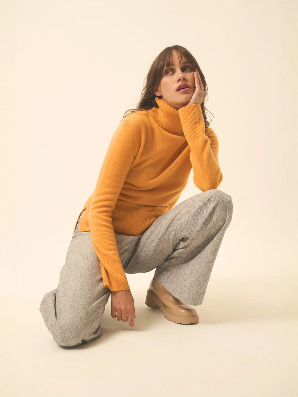 LEXIE pullover rollkragen curcuma