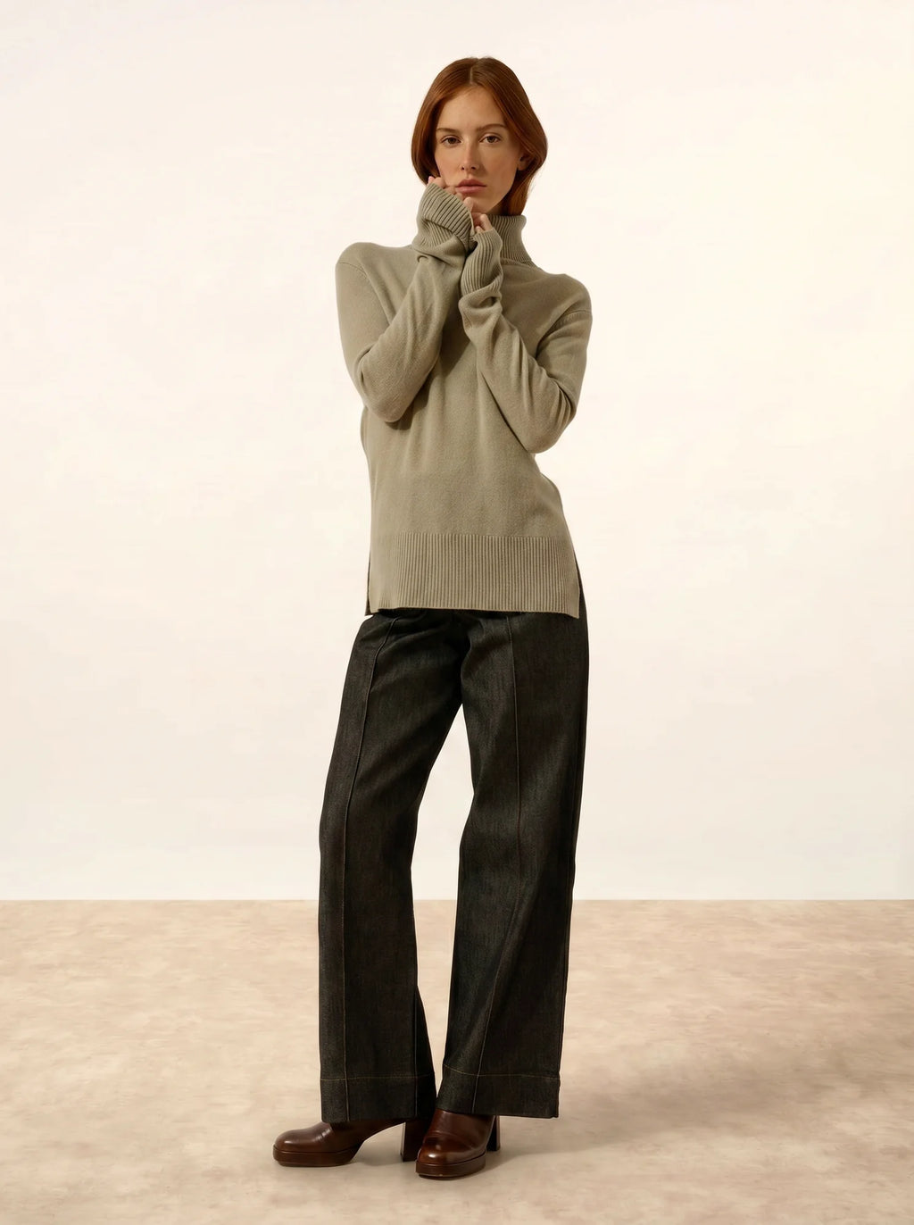 LEXIE pullover rollkragen oliv