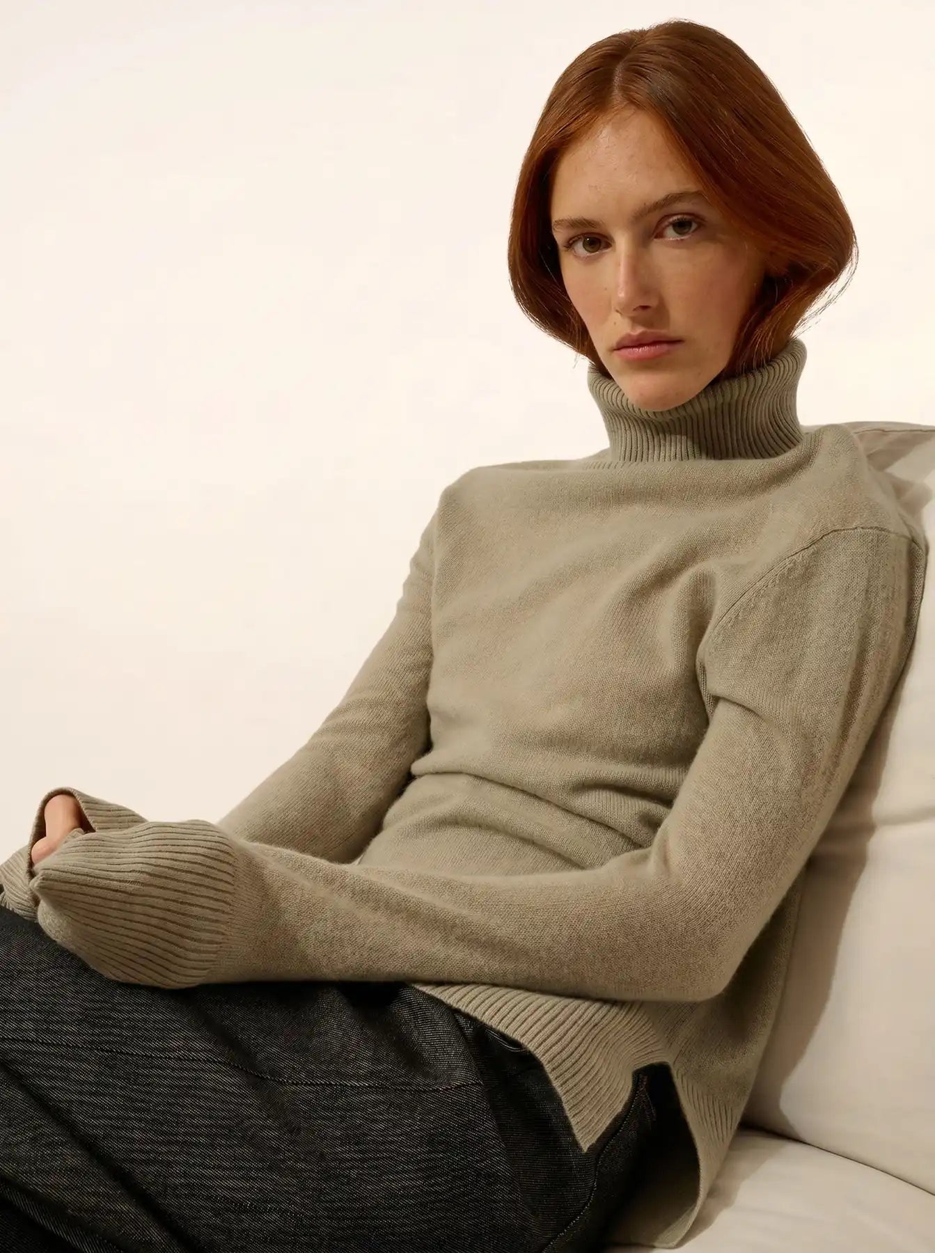 LEXIE pullover rollkragen oliv