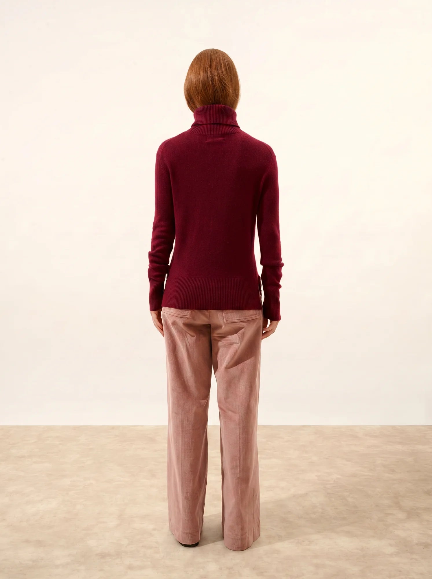 LEXIE pull col roulé bordeaux