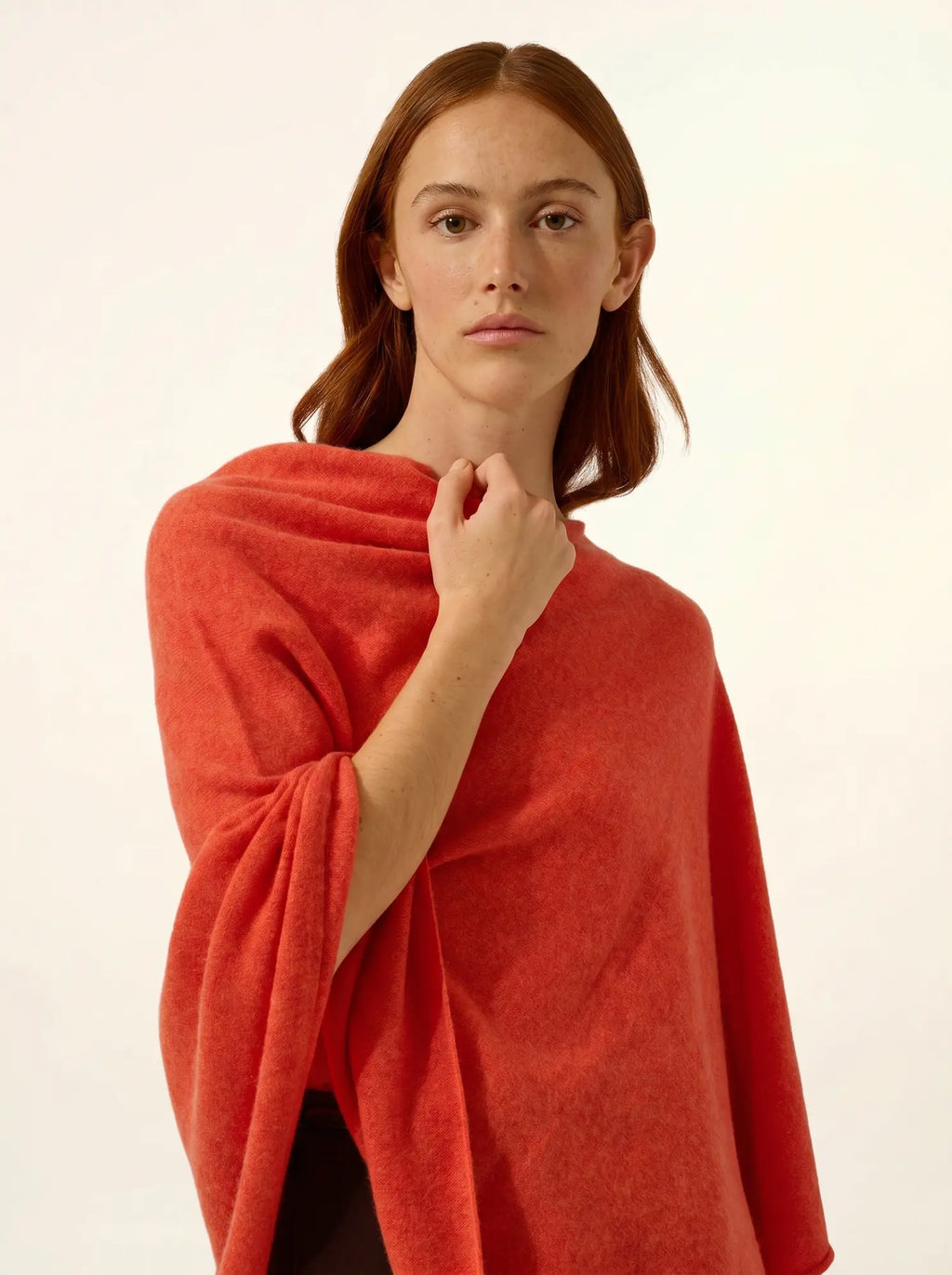 MEREDITH poncho orange meliert