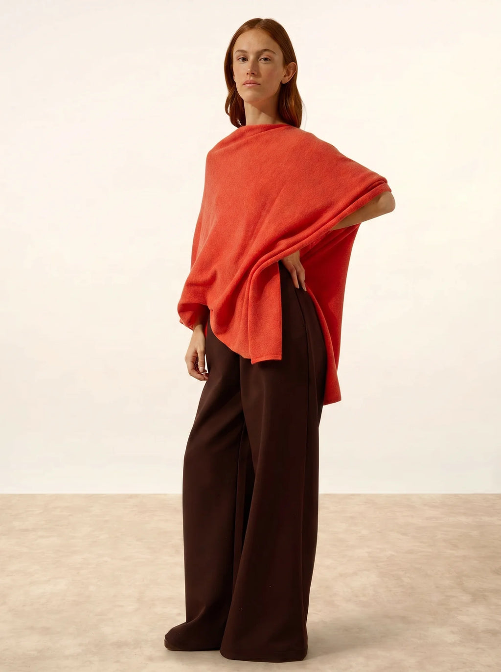 MEREDITH poncho orange meliert