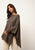 MEREDITH poncho taupe chiné 100% cachemire
