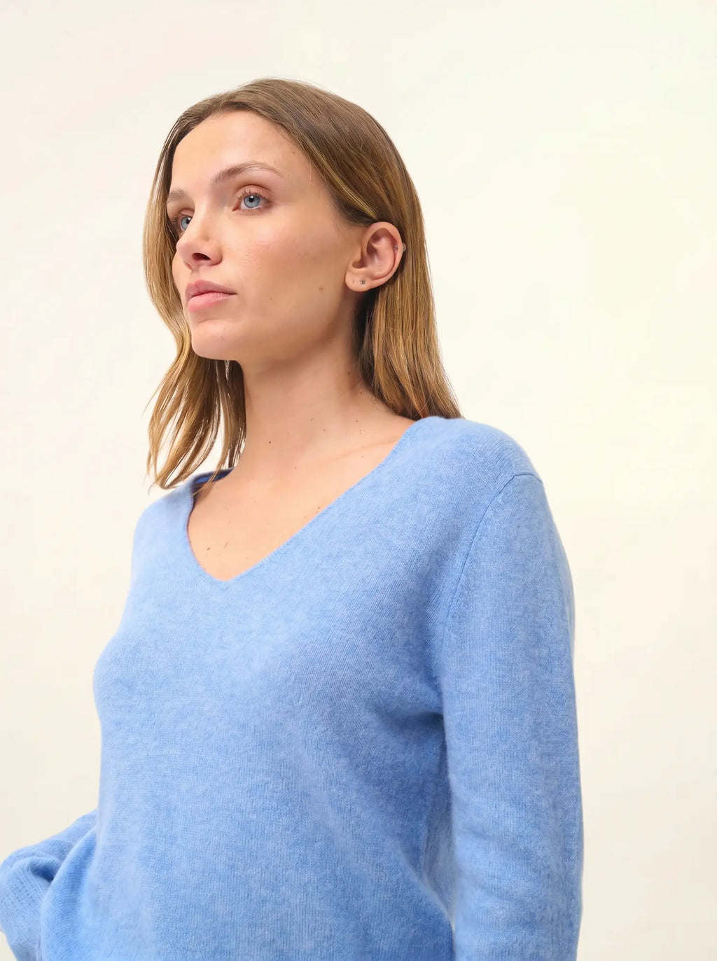 JOAN pullover v-ausschnitt himmelblau