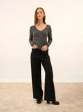 JOAN pullover v-ausschnitt anthrazit meliert