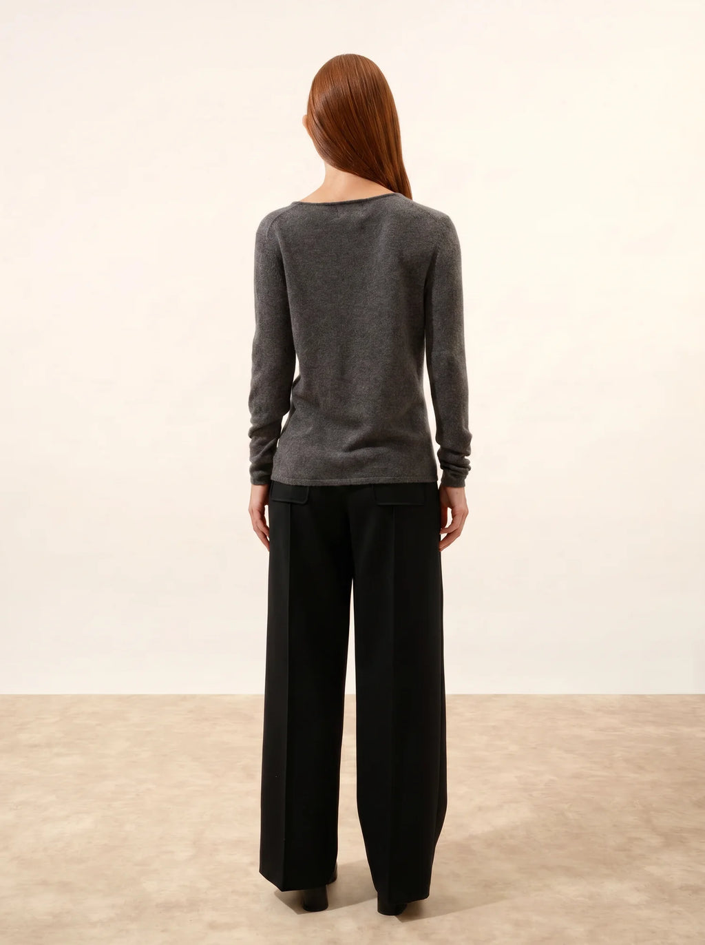 JOAN pullover v-ausschnitt anthrazit meliert