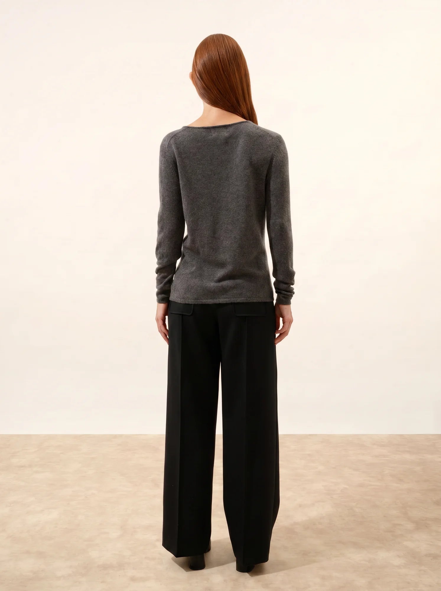 JOAN pullover v-ausschnitt anthrazit meliert