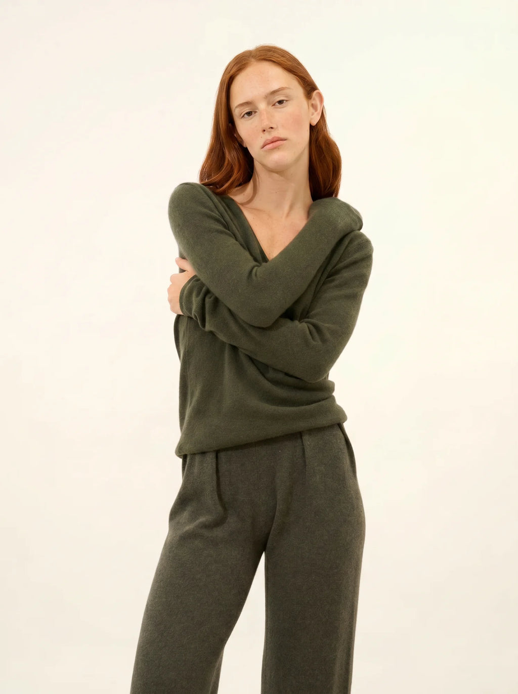 JOAN pullover v-ausschnitt khaki