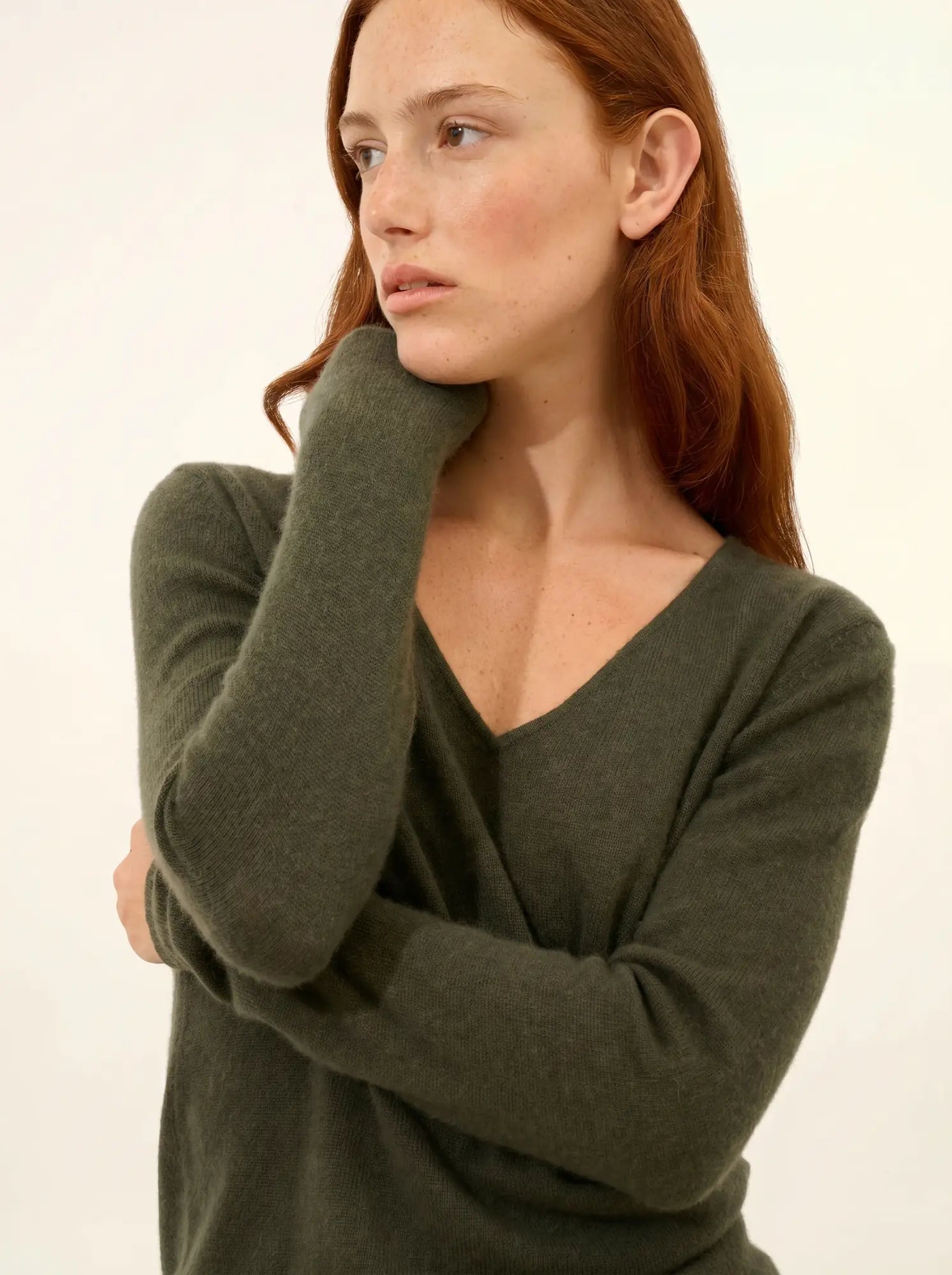 JOAN pullover v-ausschnitt khaki