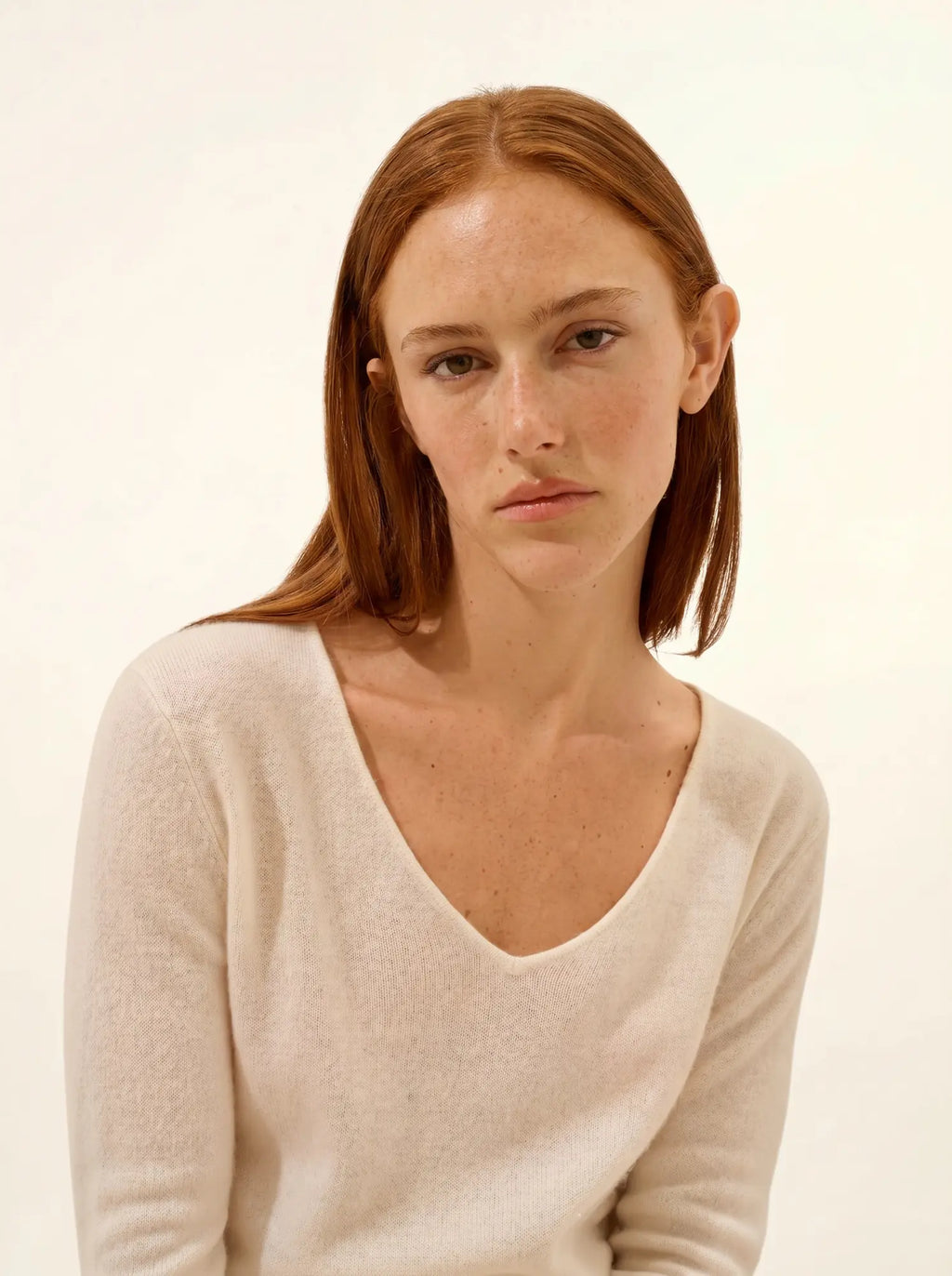 JOAN pullover v-ausschnitt elfenbein