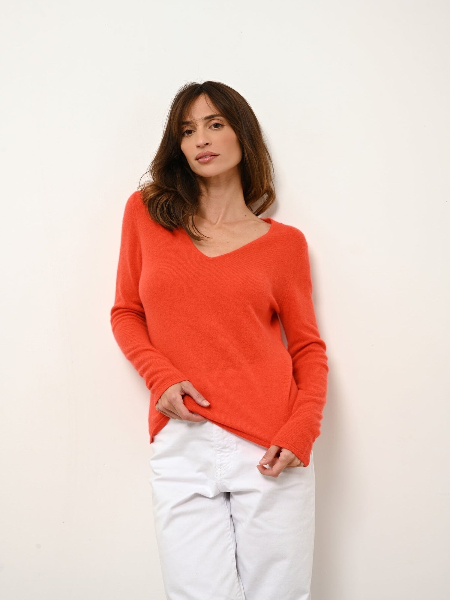JOAN v-neck sweater orange