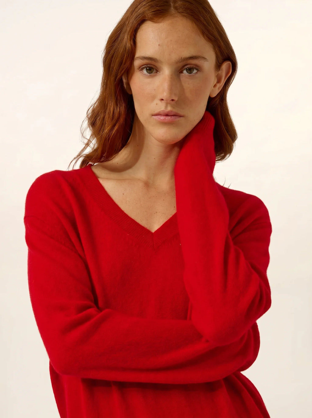 NORA pullover v-ausschnitt rot