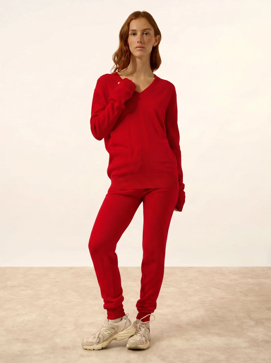 NORA pullover v-ausschnitt rot