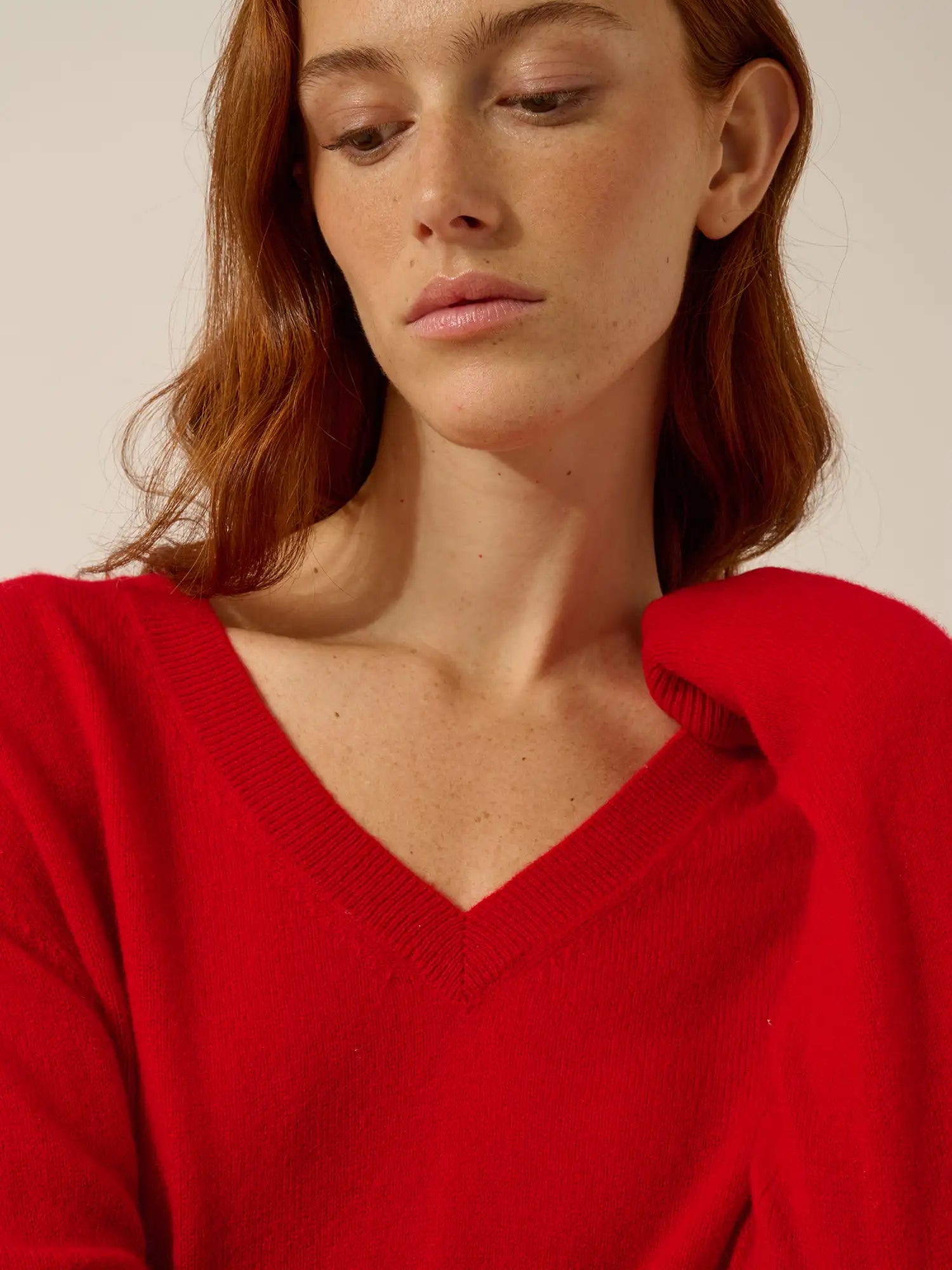 NORA pullover v-ausschnitt rot