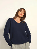 NORA pullover v-ausschnitt marineblau