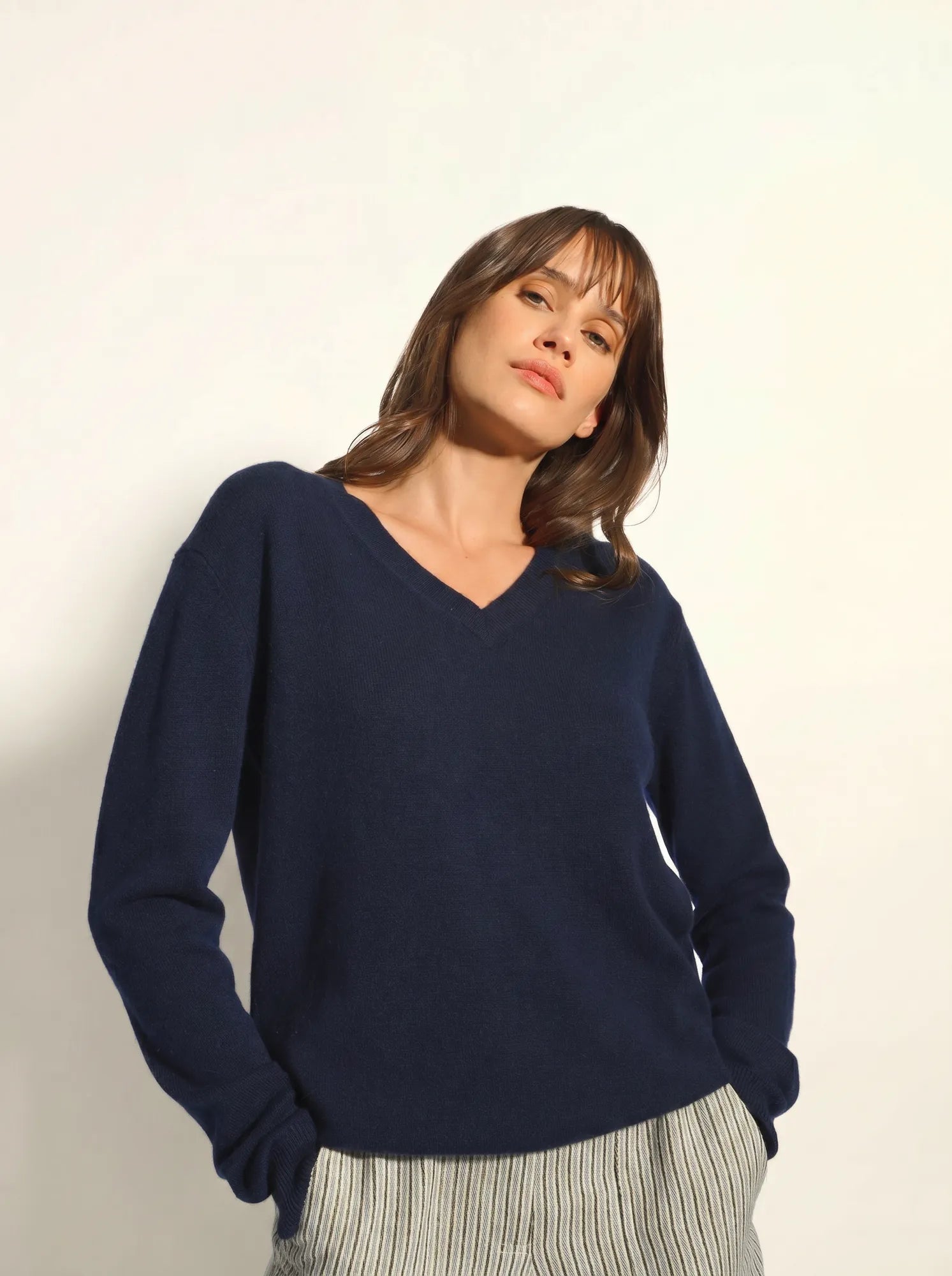 NORA pullover v-ausschnitt marineblau