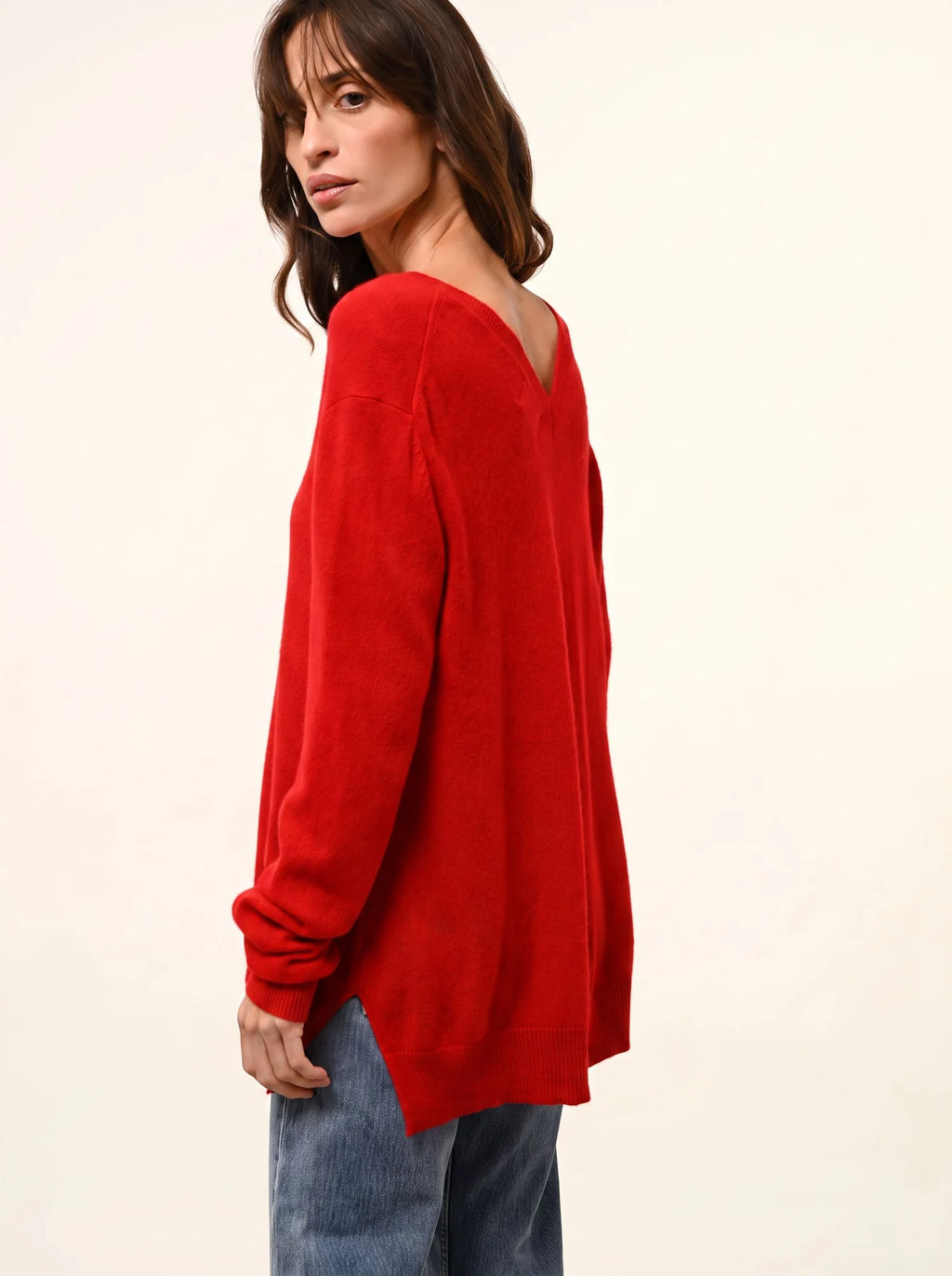 OPAL pullover v-ausschnitt vorne und hinten rot
