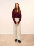 PHOEBE pull col V bordeaux