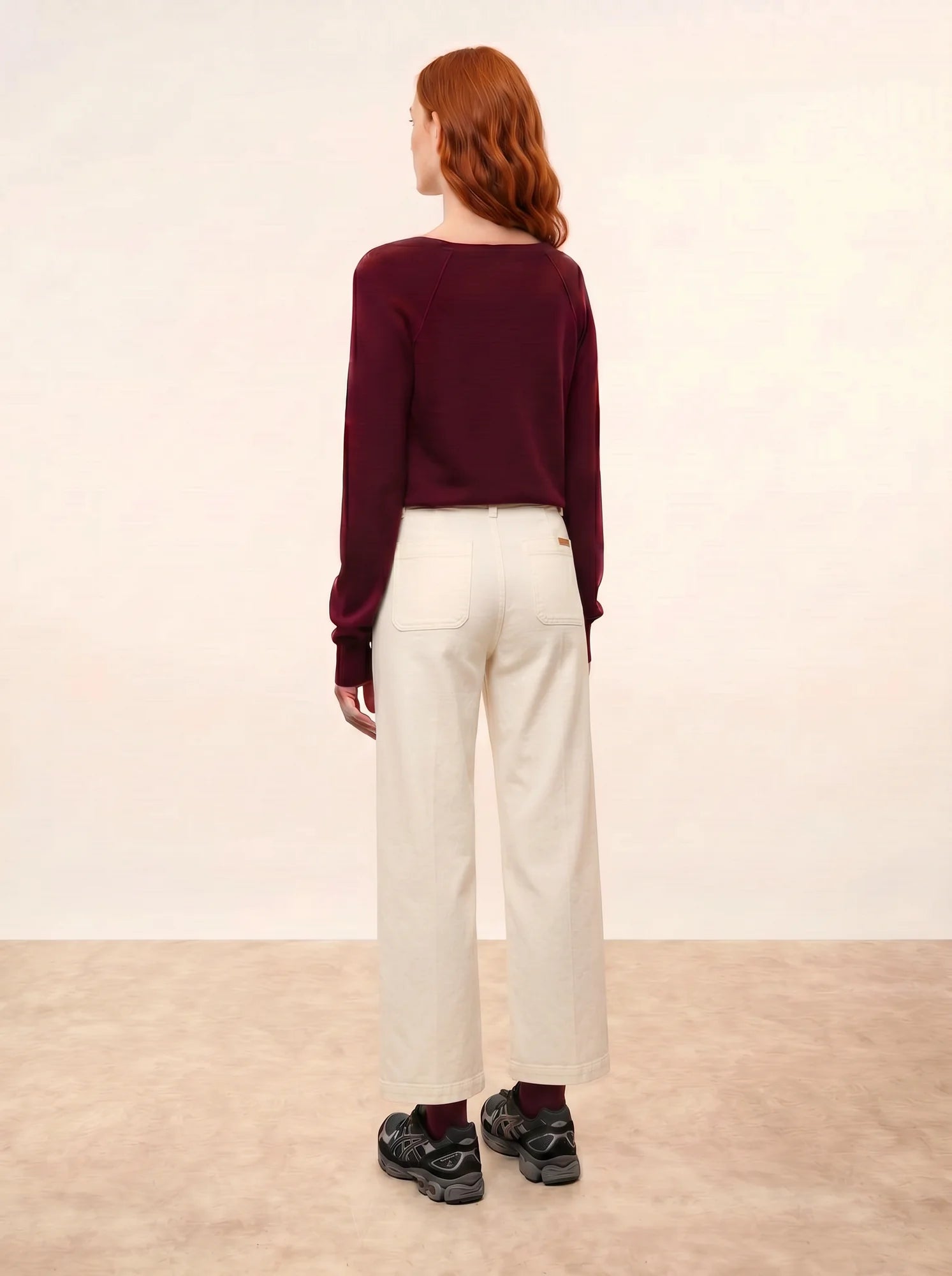 PHOEBE pull col V bordeaux