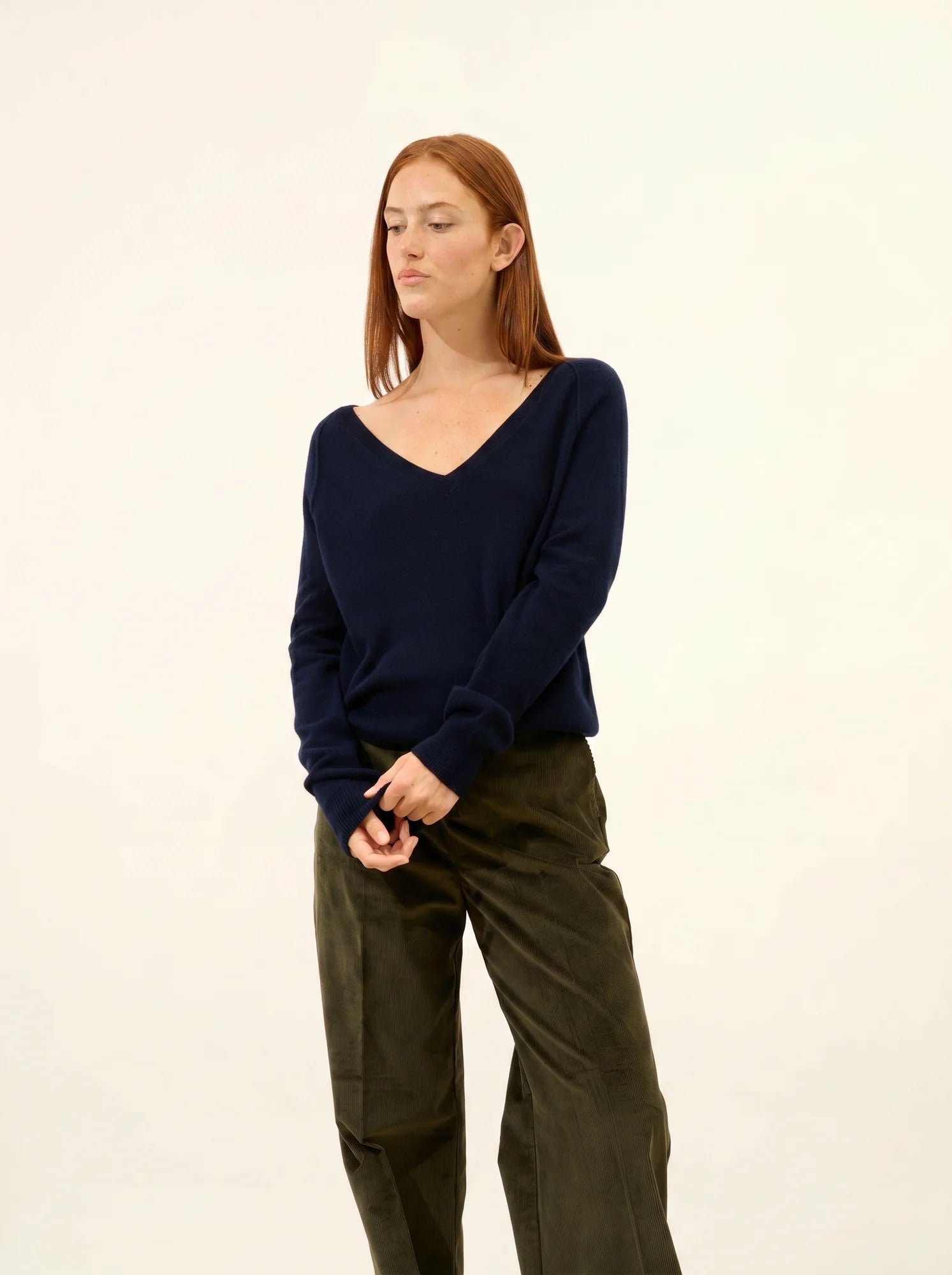 PHOEBE pullover v-ausschnitt marineblau