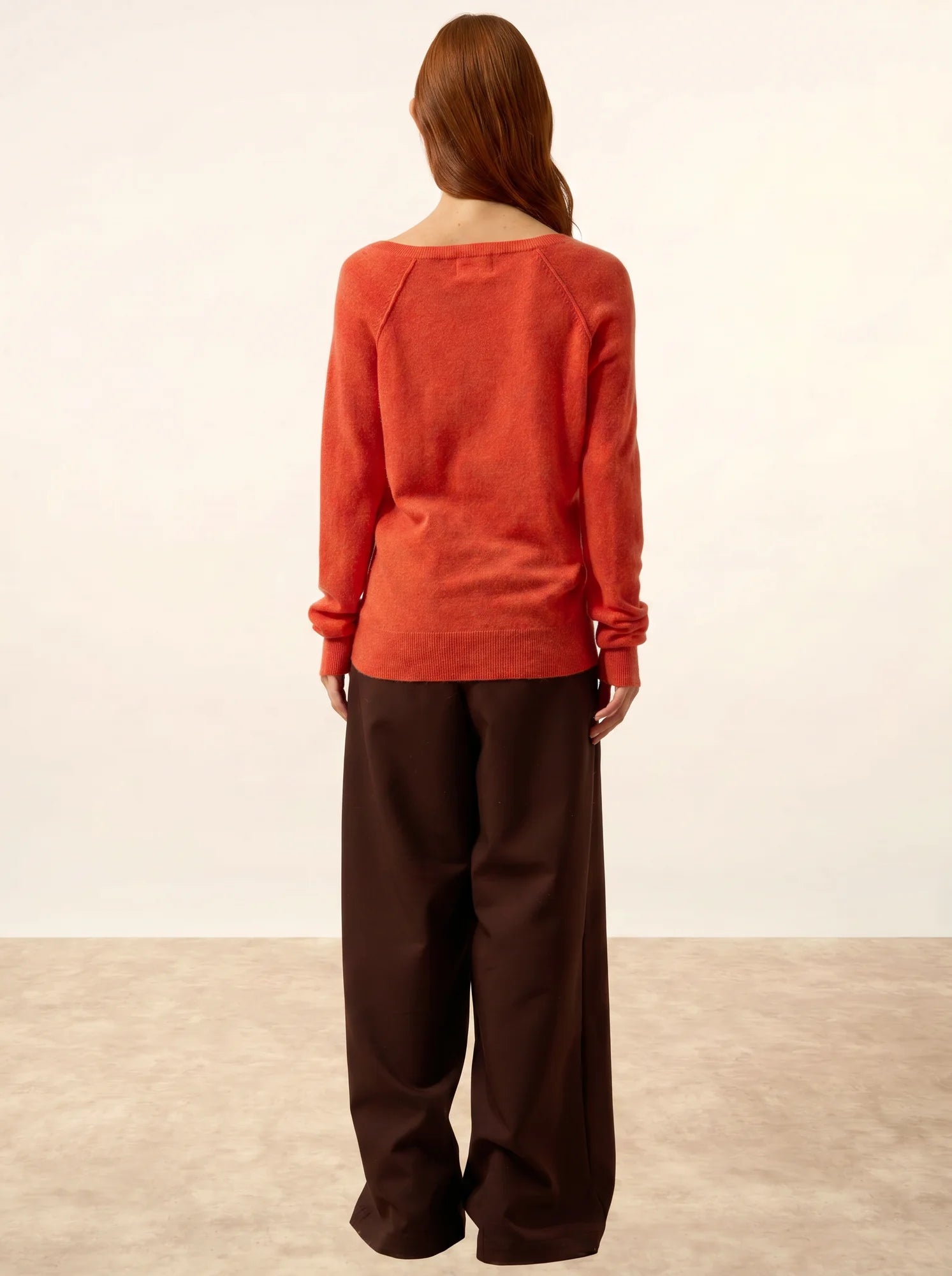 PHOEBE pullover v-ausschnitt orange meliert