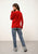 PHOEBE red v-neck sweater 100% cashmere