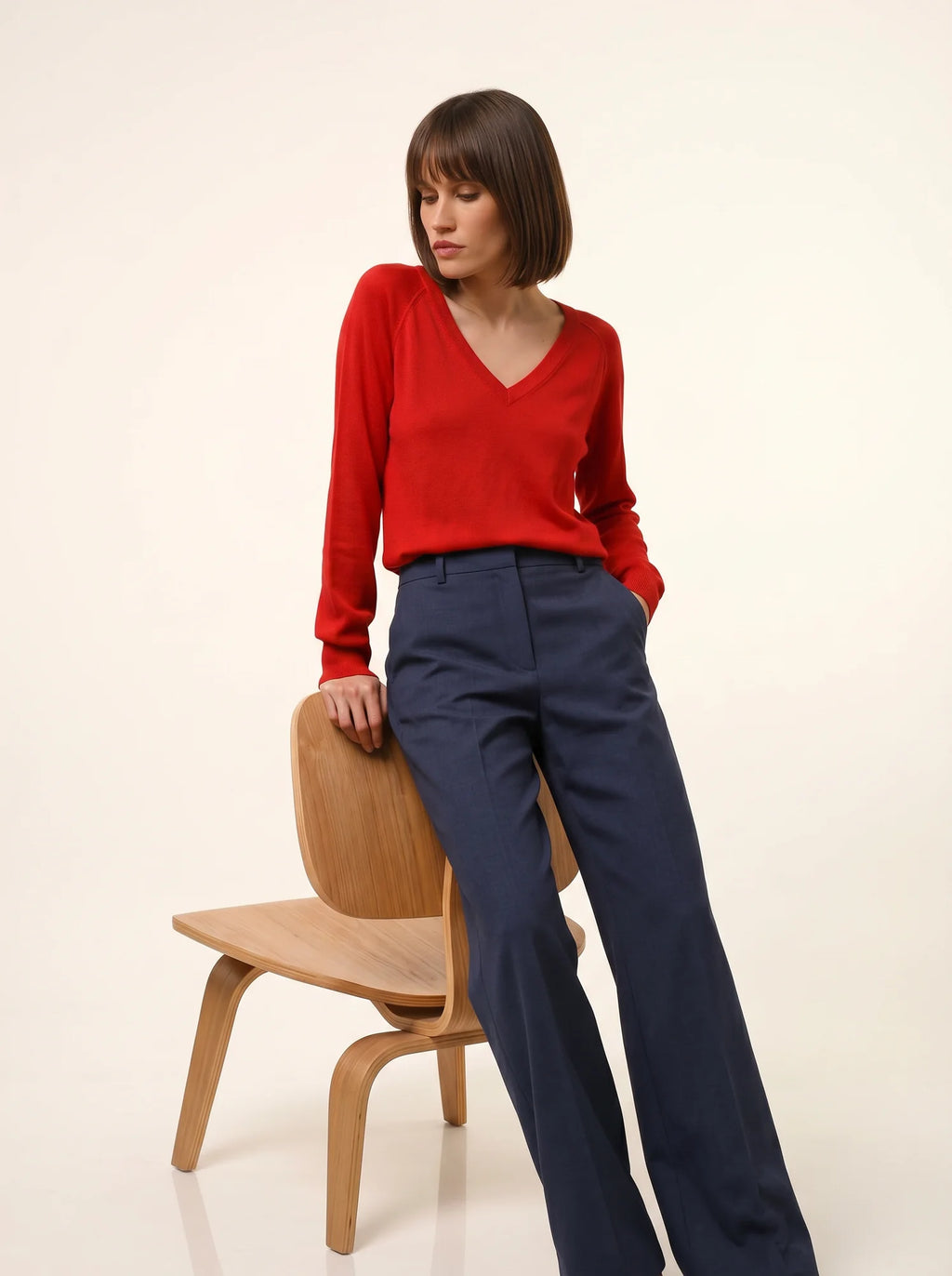 PHOEBE pull col V rouge