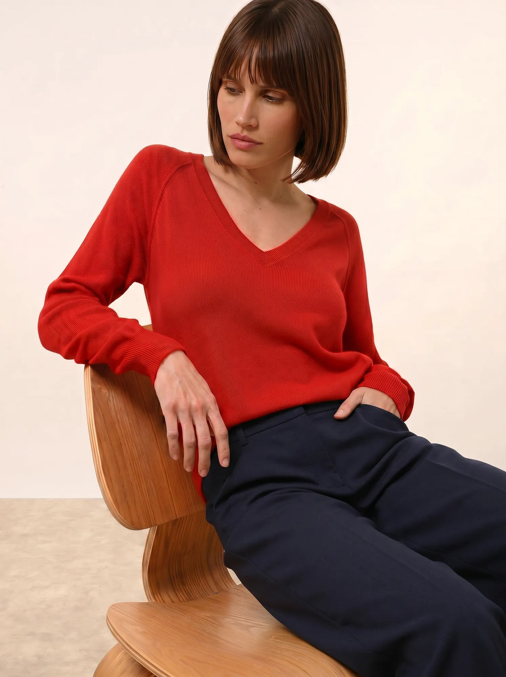 PHOEBE pull col V rouge