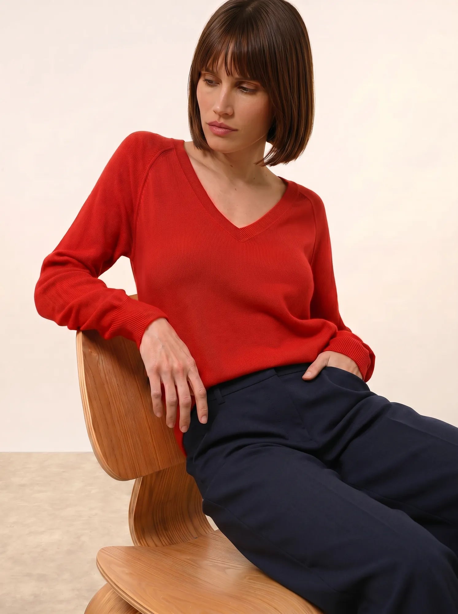 PHOEBE pull col V rouge