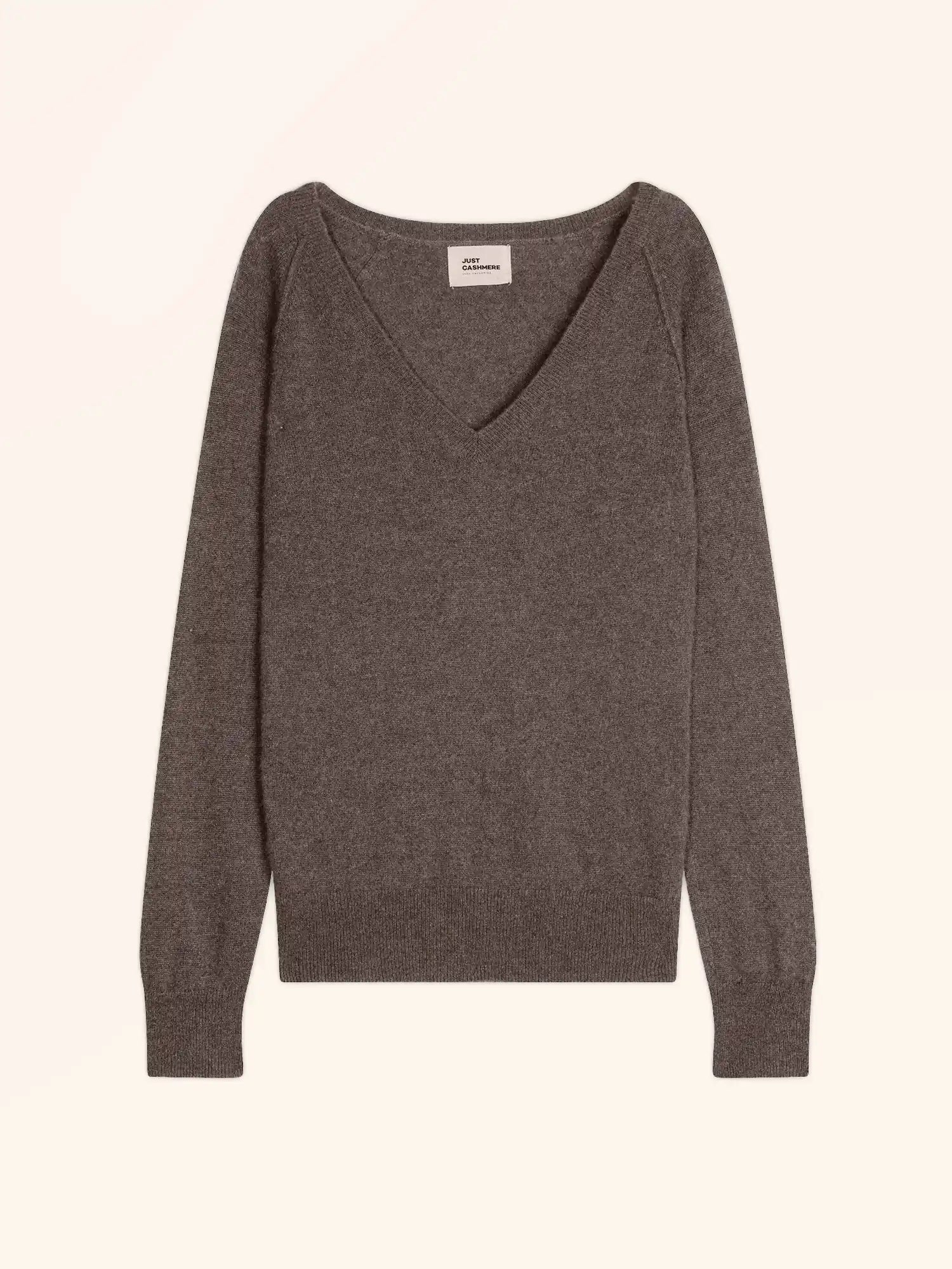 PHOEBE pullover v-ausschnitt taupe meliert