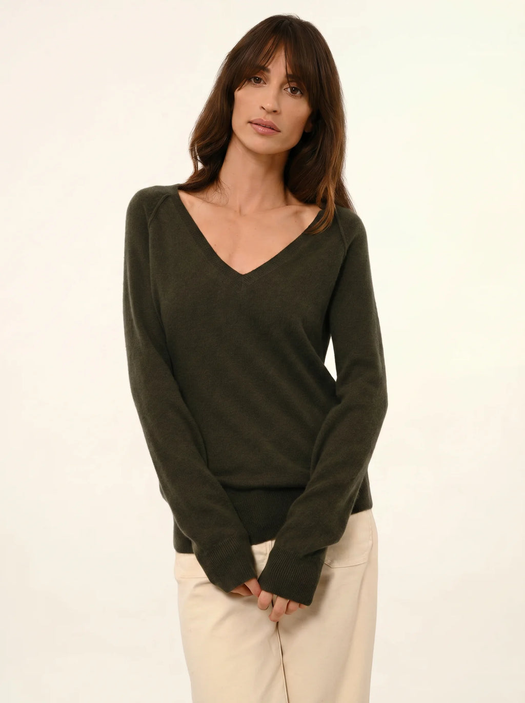 PHOEBE pullover v-ausschnitt khaki