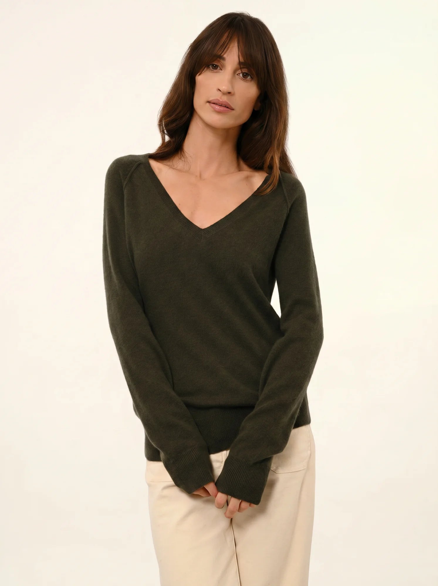 PHOEBE pullover v-ausschnitt khaki