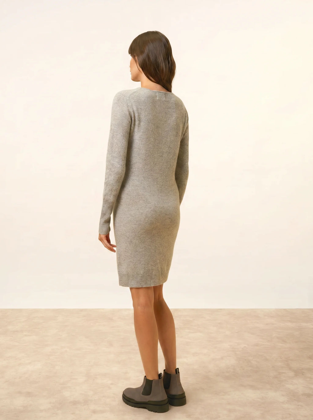 SUSAN kleid rundhalsausschnitt wolke meliert
