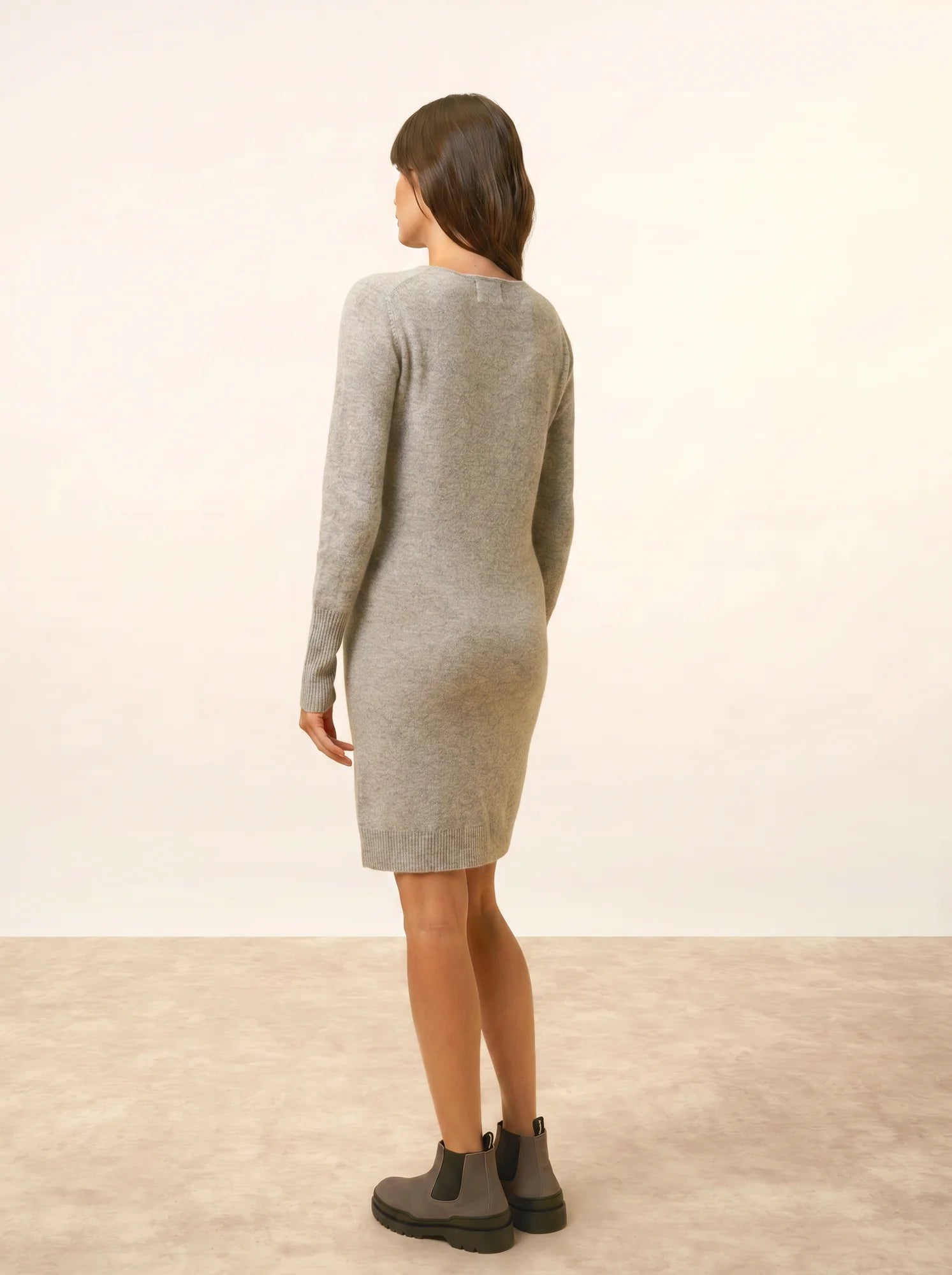 SUSAN kleid rundhalsausschnitt wolke meliert