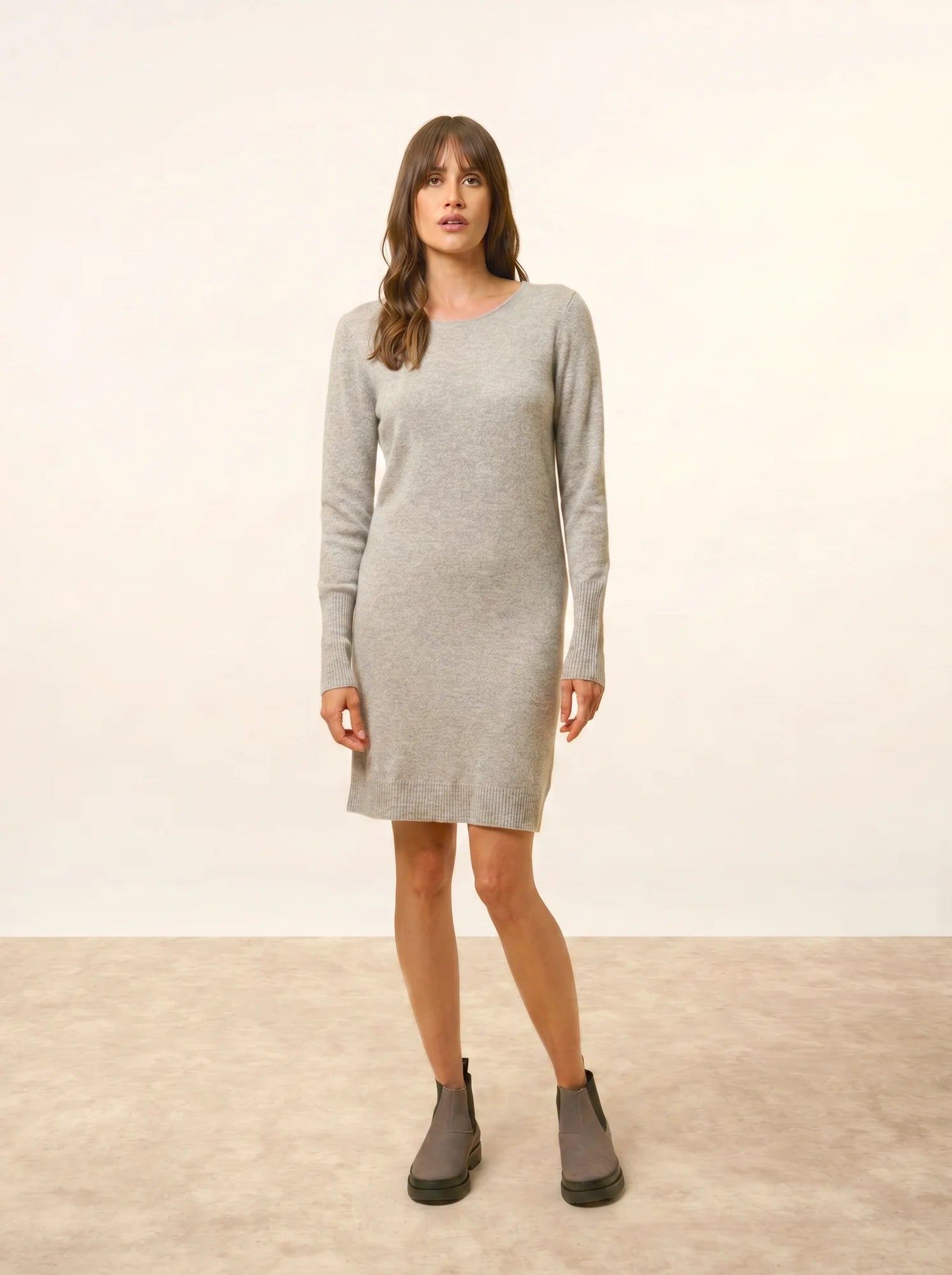 SUSAN kleid rundhalsausschnitt wolke meliert