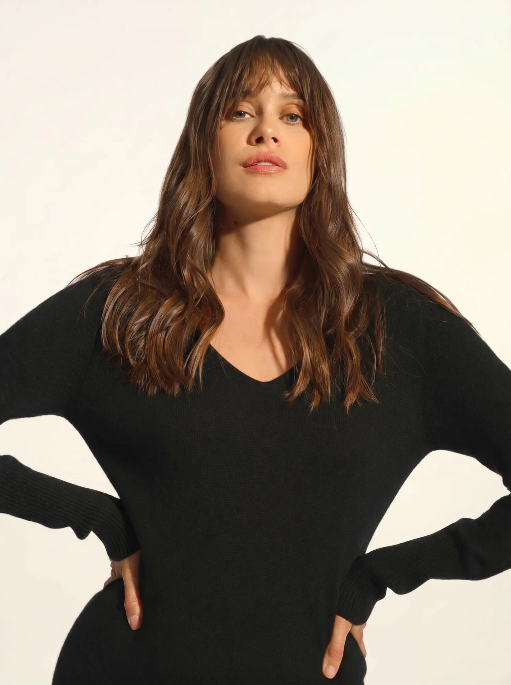 TRACY robe col V noir