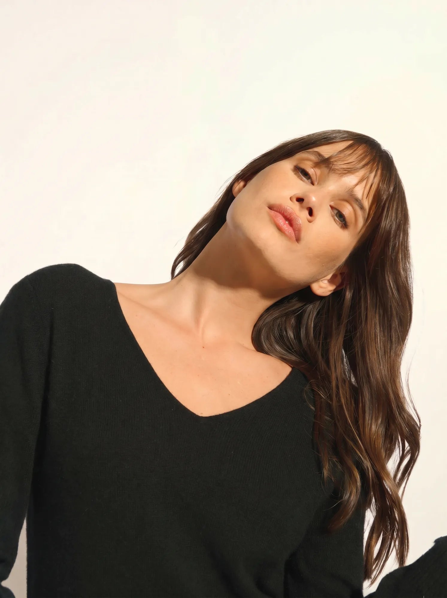 TRACY robe col V noir
