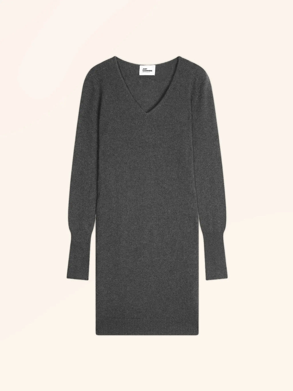 TRACY robe col V anthracite chiné